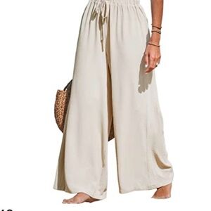 Cupsche Chic Beige Wide-Leg Pants
